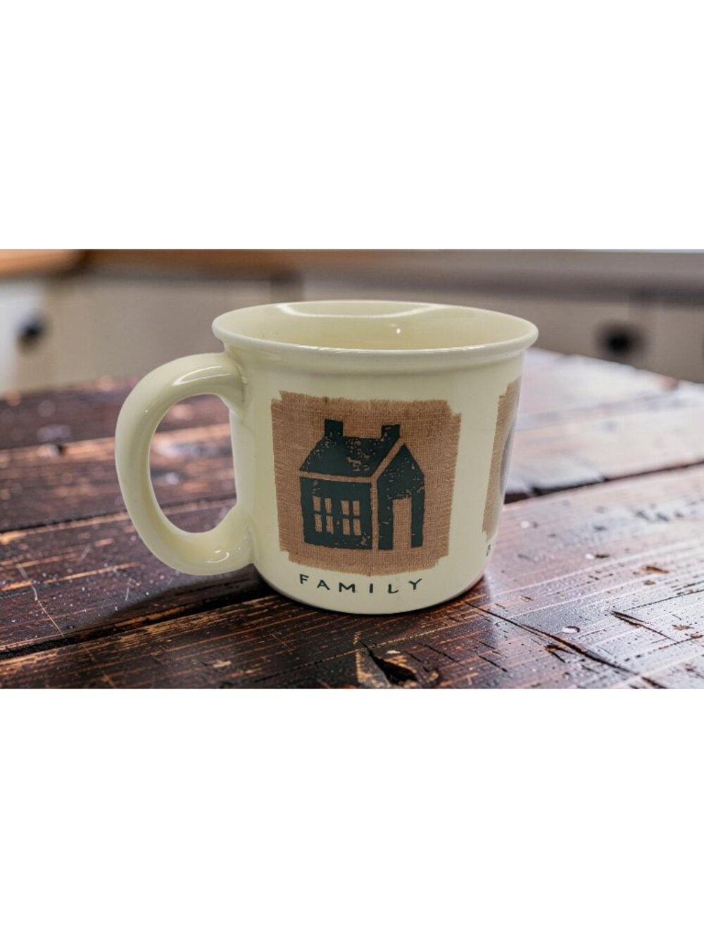 vintage hallmark stoneware large family, bounty, freedom, blessings phrased coff